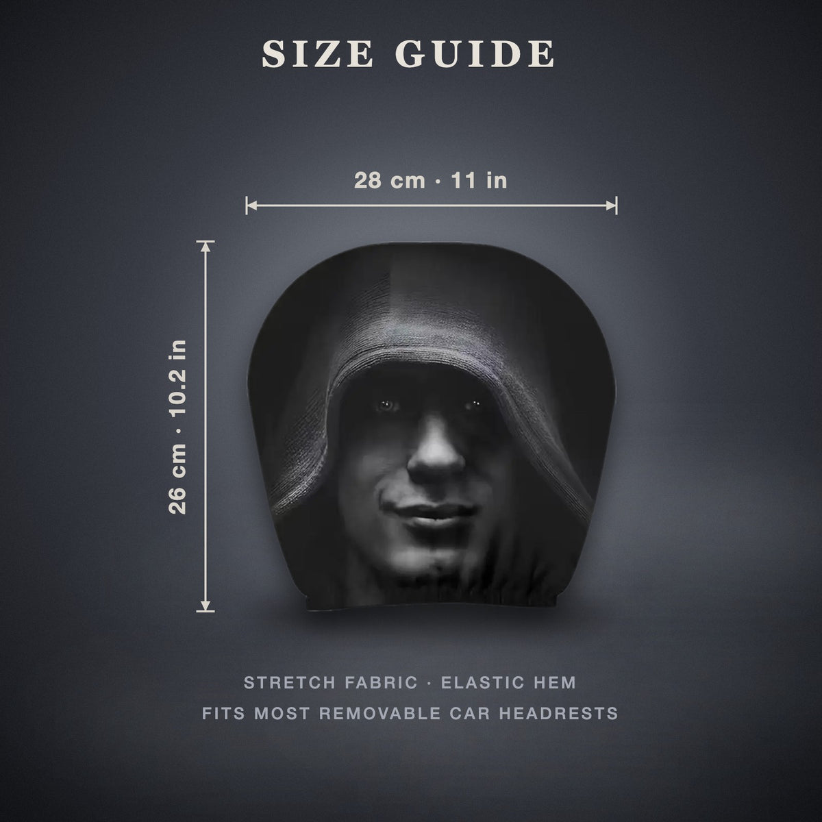 Size guide: about 28 cm (11 in) wide by 26 cm (10.2 in) tall