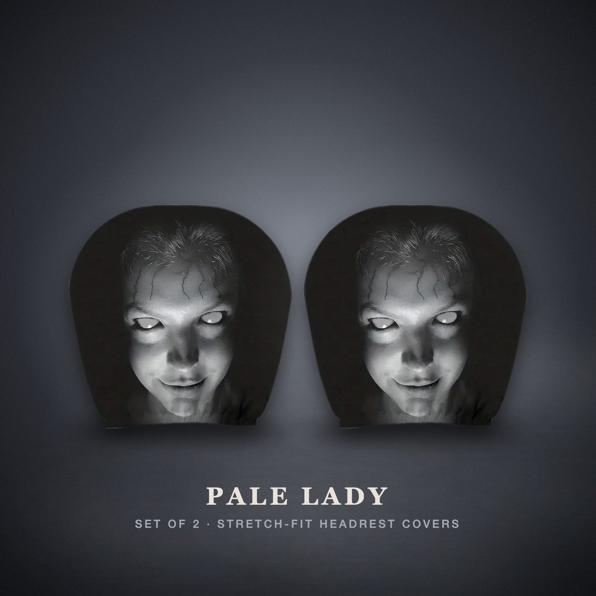 Pale Lady headrest covers, pair