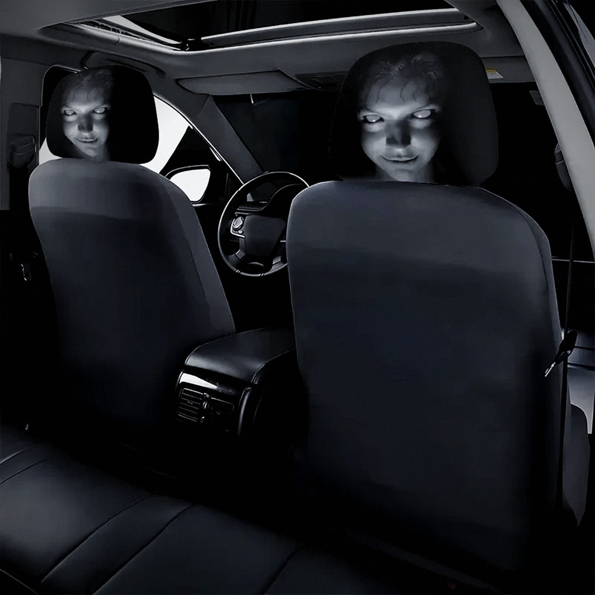 Pale Lady covers seen from the rear seat