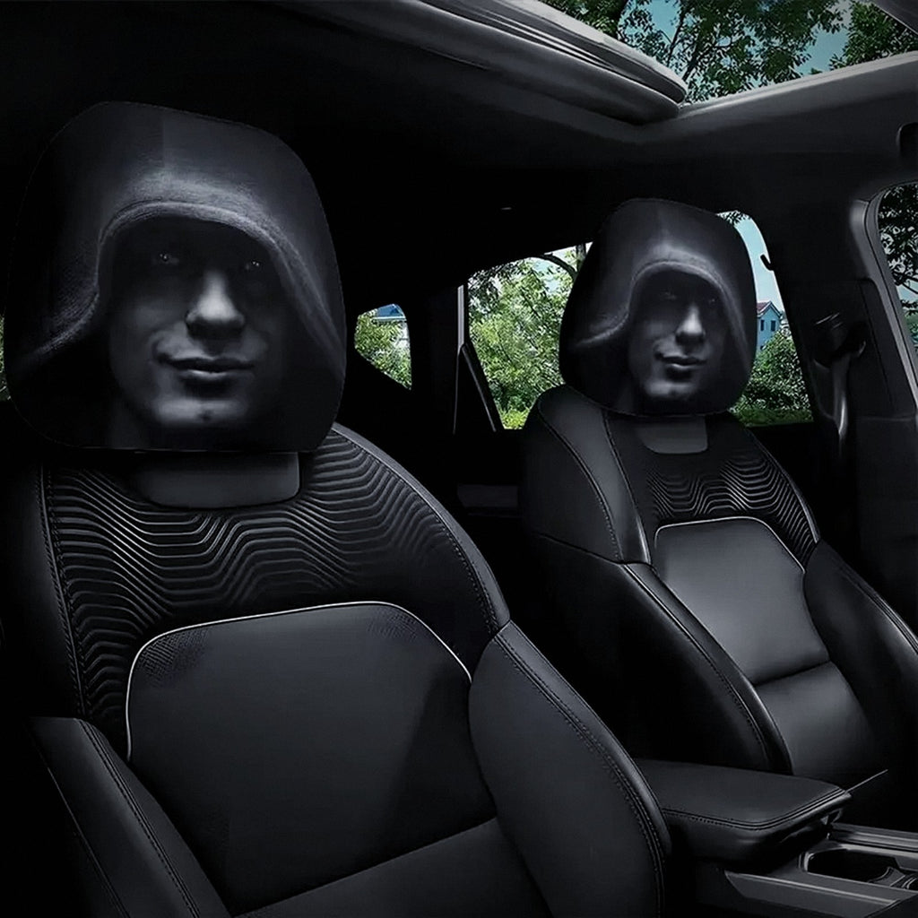 The Stranger covers on a car's front seats