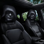 The Stranger covers on a car's front seats